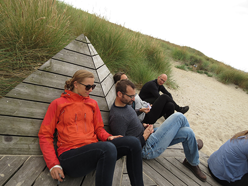 People hanging out at the coast