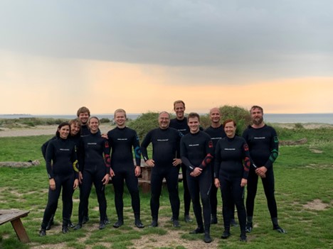 Lund group wearing wet suits